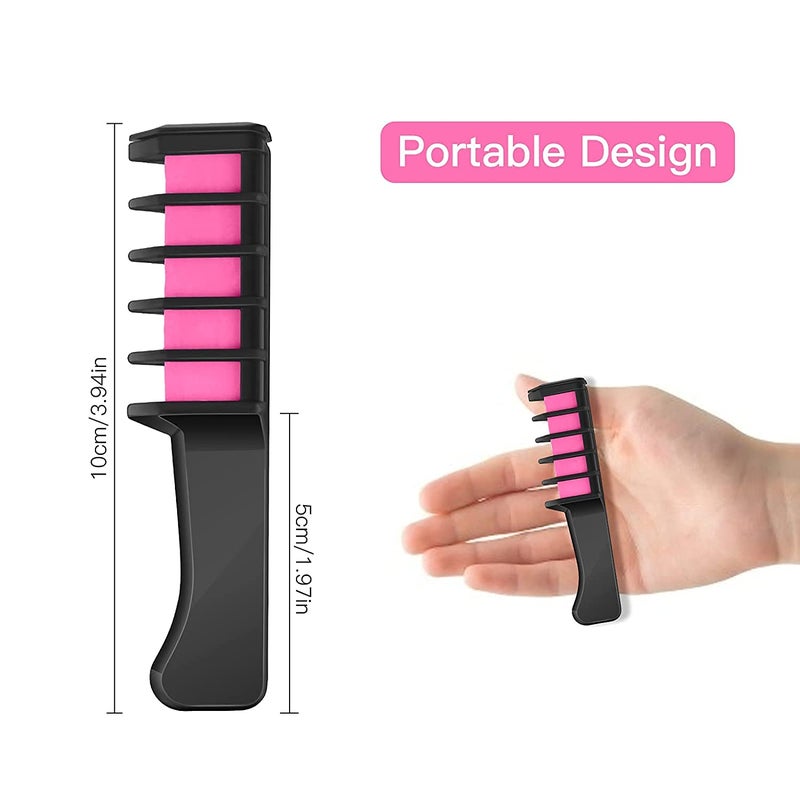MSDADA Hair Chalk for Girls-New Hair Chalk Comb Temporary Bright Washable Hair Color Dye for Kids-Toys for 6 7 8 9 10 Year Old Girl Birthday Gifts for Christmas,Halloween,Cosplay-5 Pcs Pink+5 Pcs Blue - Image 2